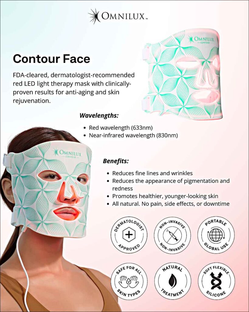 Omnilux face mask advertisement